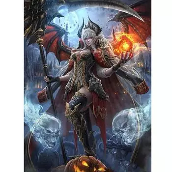 Полный 5D Diy Алмазная картина Мультфильм Дьявол Ангел Мозаика Вышивка Крестом Домашний Декор Ручной Работы 25x30cm