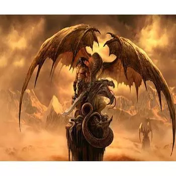 Полный 5D Diy Алмазная картина Мультфильм Дракон Рыцарь Вышивка Крестом Домашний Декор Ручной Подарок 25x30cm