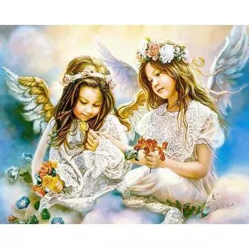 Полный 5D Diy Алмазная картина Мультфильм Ангел Девушка Мозаика Вышивка Крестом Домашний Декор Ручной Работы 25x30cm