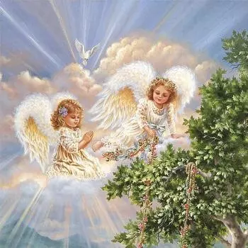 Полный 5D Diy Алмазная картина Мультфильм Ангел Детская Мозаика Вышивка Крестом Домашний Декор Ручной Работы 25x25cm
