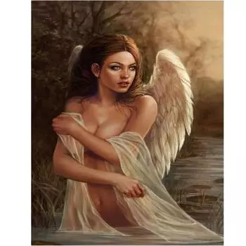 Полный 5D Diy Алмазная картина Мультфильм Ангел Мозаика Вышивка Крестом Домашний Декор Ручной Подарок 25x30cm