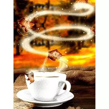 Полный 5D Diy Алмазная картина Мультфильм Чашка кофе Вышивка Крестом Домашний декор Ручной подарок Подарок 25x30cm