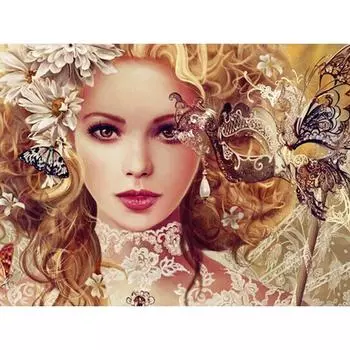Полный 5D Diy Алмазная картина Мультфильм Красивая женщина Вышивка Крестом Домашний Декор Ручной Подарок 25x30cm