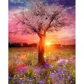 Полный 5D Diy Алмазная картина Мультфильм Красота Дерево Мозаика Вышивка Крестом Домашний Декор Ручной Работы 25x30cm