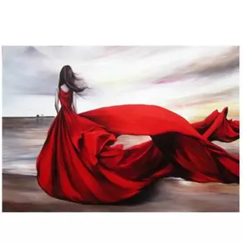 Полный 5D Diy Алмазная картина Мультфильм Женщина в красной мозаике Вышивка Крестом Домашний декор Ручная работа 25x30cm