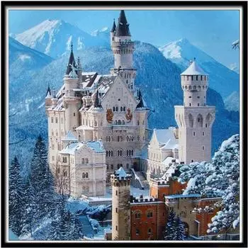 Полный 5D Diy Алмазная картина Мультфильм Замок Алмазная вышивка Крест Стежок Главная Декор Ручной подарок 25x25cm