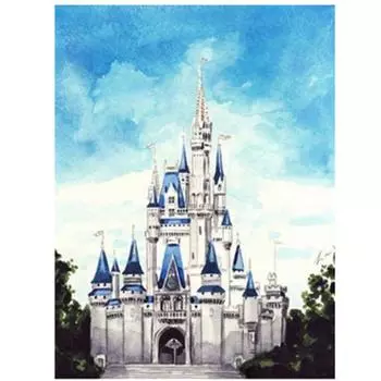 Полный 5D Diy Алмазная картина Мультфильм Пейзаж Замок Вышивка Крестом Домашний Декор Ручной Работы 25x30cm