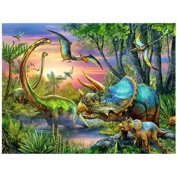 Полный 5D Diy Алмазная картина Мультфильм Юрского периода Вышивка Крестом Домашний Декор Ручной Подарок 25x30cm