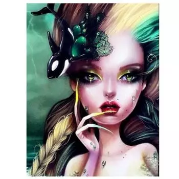 Полный 5D Diy Алмазная картина Мультфильм Девушка Мозаика Вышивка Крестом Домашний Декор Ручной Подарок 25x30cm