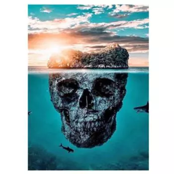 Полный 5D Diy Алмазная картина Мультфильм Череп Мозаика Вышивка Крестом Домашний Декор Ручной Работы 25x30cm