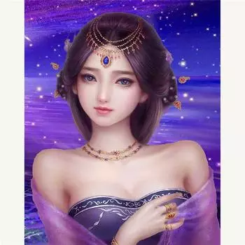 Полный 5D Diy Алмазная картина Мультфильм Красивая девушка Мозаика Вышивка Крестом Домашний декор Ручная работа 25x30cm