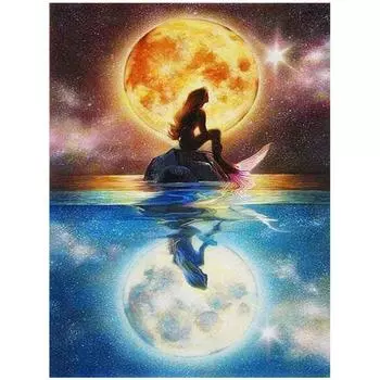 Полный 5D Diy Алмазная картина Мультфильм Русалка Алмазная вышивка Крест Стежок Главная Декор Ручная работа 25x30cm