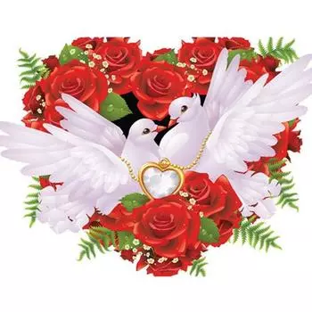 Полный 5D Diy Алмазная картина Мультфильм Голубь мира Вышивка Крестом Домашний декор Подарок ручной работы 25x25cm