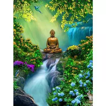Полный 5D Diy Алмазная картина Мультфильм Религиозная Будда Вышивка Крестом Домашний Декор Ручной Работы 25x30cm