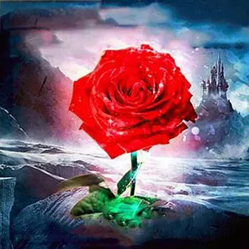 Полный 5D Diy Алмазная картина Мультфильм Цветок Роза Мозаика Вышивка Крестом Домашний Декор Ручной Работы 25x25cm