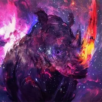 Полный 5D Diy Алмазная картина Мультфильм Носорог Вышивка Крестом Домашний Декор Ручной Подарок 25x25cm