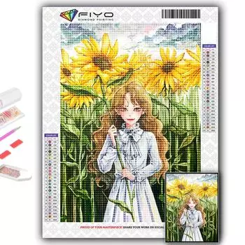 Полный 5D Diy Алмазная картина Мультфильм Милая благородная девушка 5D Алмазная картина Full Round 20X30CM