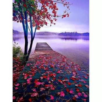 Полный 5D Diy Алмазная картина Мультфильм Пейзаж Мозаика Вышивка Крестом Домашний Декор Ручной Работы 25x30cm