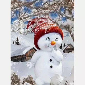 Полный 5D Diy Алмазная картина Мультфильм Снеговик Мозаика Вышивка Крестом Домашний Декор Ручной Работы 25x30cm