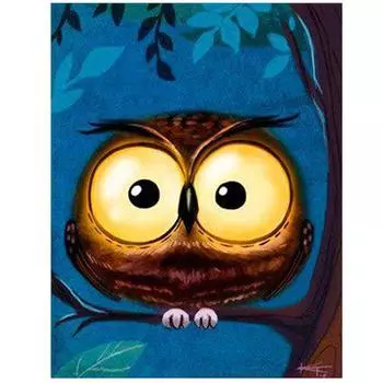 Полный 5D Diy Алмазная картина Мультфильм животных Милая сова Вышивка Крестом Домашний декор Ручная работа 25x30cm