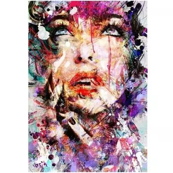 Полный 5D Diy Алмазная картина Мультфильм абстрактная масляная краска Вышивка крестиком Домашний декор Ручная работа 25x30cm
