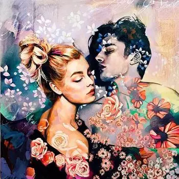 Полный 5D Diy Алмазная картина Мультфильм Пары Мозаика Вышивка Крестом Домашний Декор Ручной Подарок 25x25cm