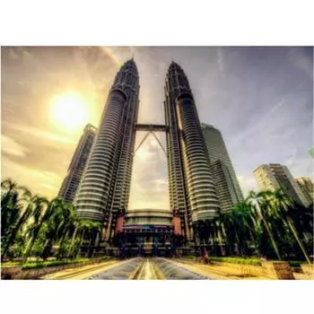 Полный 5D Diy Алмазная картина Мультфильм Пейзаж Здание Вышивка Крестом Домашний Декор Ручная работа 25x30cm