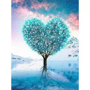 Полный 5D Diy Алмазная картина Мультфильм Дерево любви Алмазная вышивка Крестом Домашний декор Подарок ручной работы 20x30cm