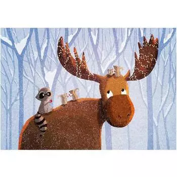 Полный 5D Diy Алмазная картина Мультфильм животных Олень Мозаика Вышивка Крестом Домашний декор Ручная работа 25x30cm