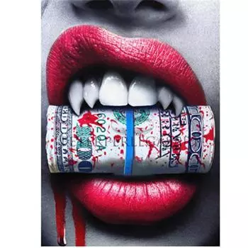 Полный 5D Diy Алмазная картина Мультфильм Весело Губы Мозаика Вышивка Крестом Домашний Декор Ручной Работы 25x30cm