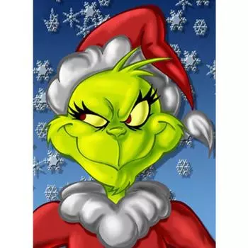 Полный 5D Diy Алмазная картина Мультфильм Зеленое лицо Вышивка Крестом Домашний Декор Ручной подарок 25x30cm