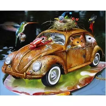 Полный 5D Diy Алмазная картина Мультфильм Мышь Диск Вышивка Крестом Домашний Декор Ручной Подарок 25x30cm