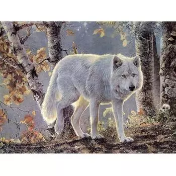 Полный 5D Diy Алмазная картина Мультфильм животных Волк Вышивка Крестом Домашний Декор Ручной подарок 25x30cm
