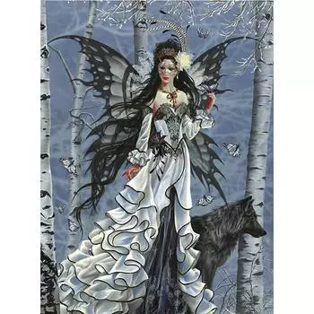 Полный 5D Diy Алмазная картина Мультфильм Бабочка Девушка Вышивка Крестом Домашний Декор Ручной Работы 25x30cm