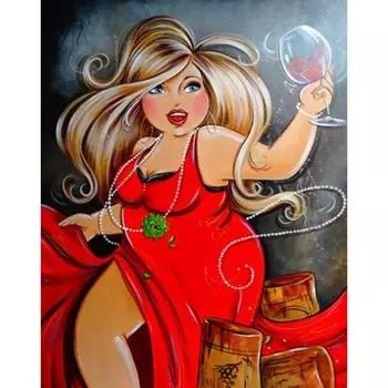 Полный 5D Diy Алмазная картина Мультфильм Женщина Мозаика Вышивка Крестом Домашний Декор Ручной Подарок 25x30cm