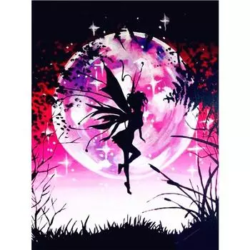 Полный 5D Diy Алмазная картина Мультфильм Бабочка Девушка Вышивка Крестом Домашний Декор Ручной Подарок 25x30cm