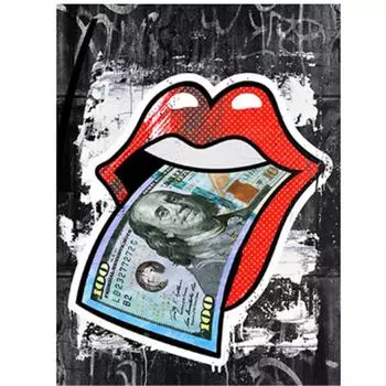 Полный 5D Diy Алмазная картина Мультфильм Весело Губы Мозаика Вышивка Крестом Домашний Декор Ручной Работы 25x30cm