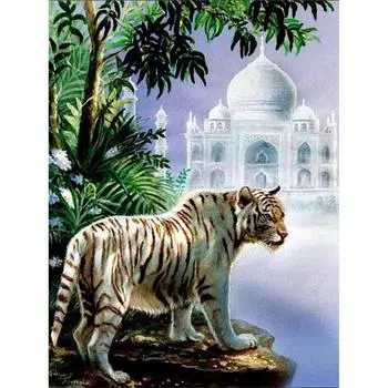 Полный 5D Diy Алмазная картина Мультфильм животных Тигр Вышивка Крестом Домашний Декор Ручной подарок 25x30cm