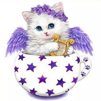 Полный 5D Diy Алмазная картина Мультфильм Животное Кошка Вышивка Крестом Домашний Декор Ручной Подарок 25x25cm