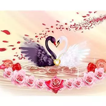 Полный 5D Diy Алмазная картина Мультфильм Лебедь Алмазная вышивка Крест Стежок Главная Декор Ручной подарок 25x30cm