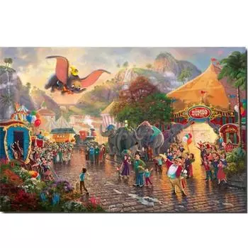 Полный 5D Diy Алмазная картина Мультфильм город Алмазная вышивка Наборы для вышивки крестом Домашний декор Подарок ручной работы Round 20x30cm