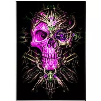 Полный 5D Diy Алмазная картина Мультфильм Сталь Череп Мозаика Вышивка Крестом Домашний Декор Ручной Работы 25x30cm