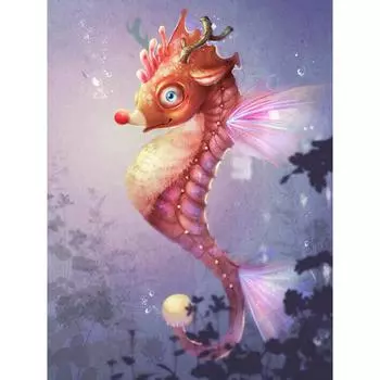 Полный 5D Diy Алмазная картина Мультфильм Морской конек Алмазная вышивка Полный лежал вышивка крестом Домашний декор Подарок ручной работы 20x30cm