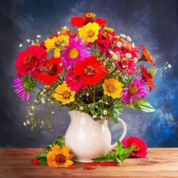 Полный 5D Diy Алмазная картина Мультфильм Цветочная Ваза Вышивка Крестом Домашний Декор Ручной Подарок 25x25cm