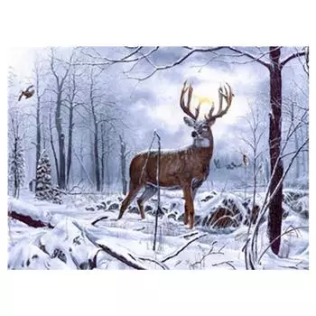 Полный 5D Diy Алмазная картина Мультфильм Снежный олень Мозаика Вышивка Крестом Домашний Декор Ручная работа 25x30cm