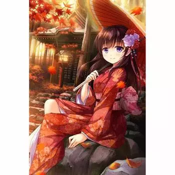 Полный 5D Diy Алмазная картина Мультфильм Милая девушка Мозаика Вышивка Крестом Домашний декор Ручная работа 25x30cm