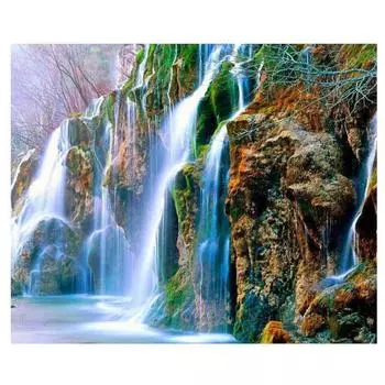 Полный 5D Diy Алмазная картина Мультфильм Пейзаж Водопад Вышивка Крестом Домашний Декор Ручная работа 25x30cm