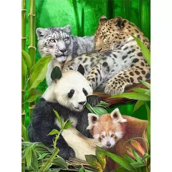 Полный 5D Diy Алмазная картина Мультфильм Животный Парк Вышивка Крестом Домашний Декор Ручной Подарок 25x30cm