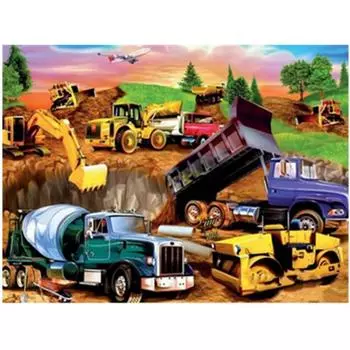 Полный 5D Diy Алмазная картина Мультфильм Большой Автомобиль Вышивка Крестом Домашний Декор Ручной Подарок 25x30cm