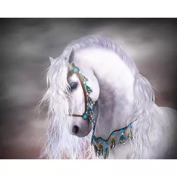 Полный 5D Diy Алмазная картина Мультфильм животных Лошадь Мозаика Вышивка Крестом Домашний декор Ручная работа 25x30cm